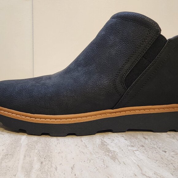 Dr. Scholls womens Margo Lug Sole Chelsea Booties Black Faux Leather - b029 - Picture 7 of 9